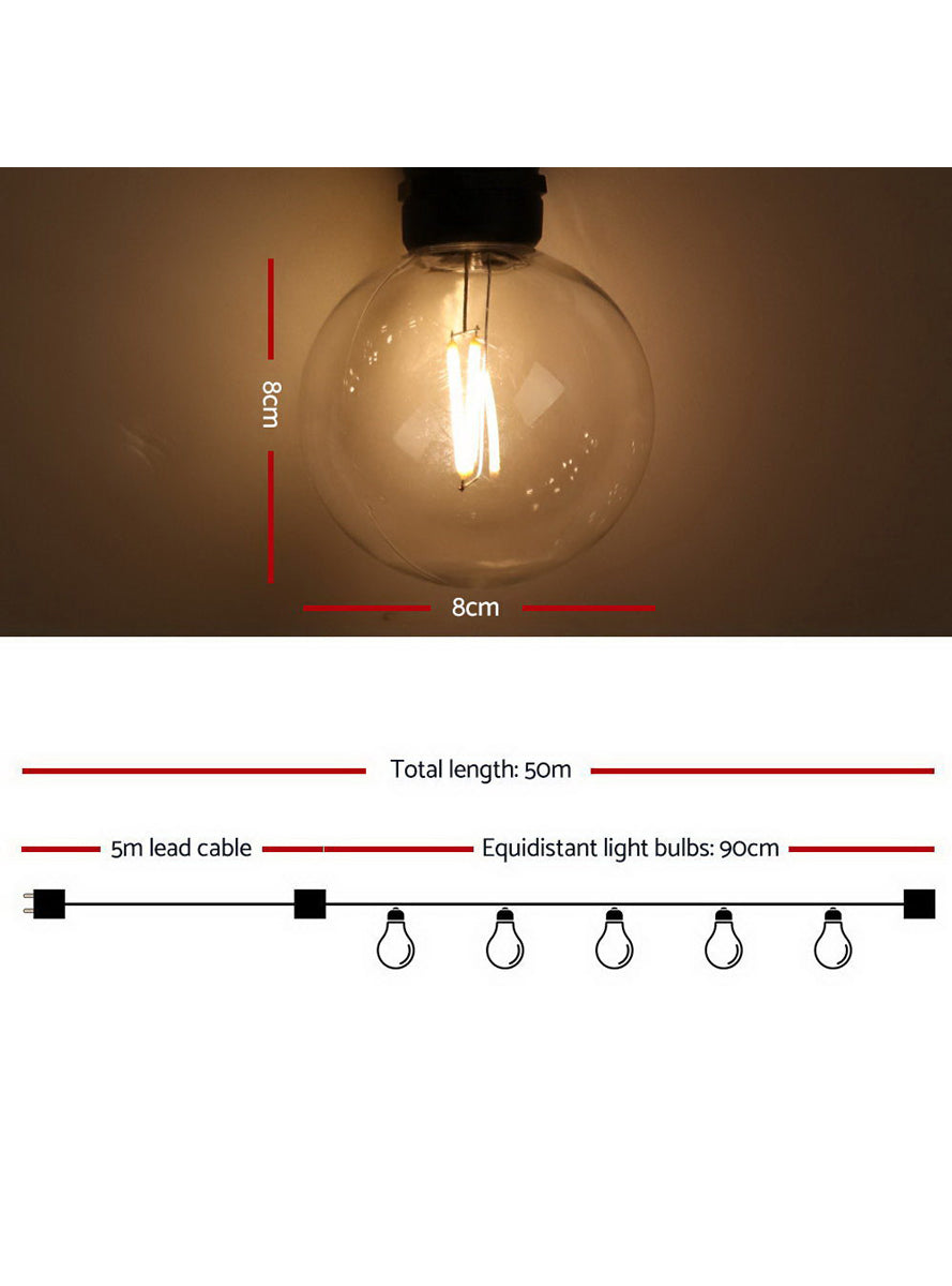 Festoon String Lights Decoration 50 Metre - Dimensions Image G80