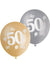 Image of 50th Birthday Gold And Silver 10 Pack 30cm Latex Balloons