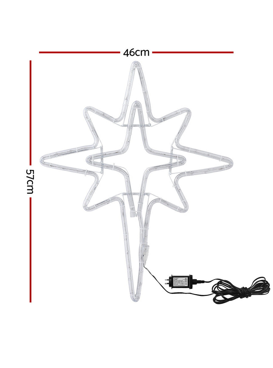 Warm White Star of Bethlehem Christmas Decoration 57cm - Dimensions Image