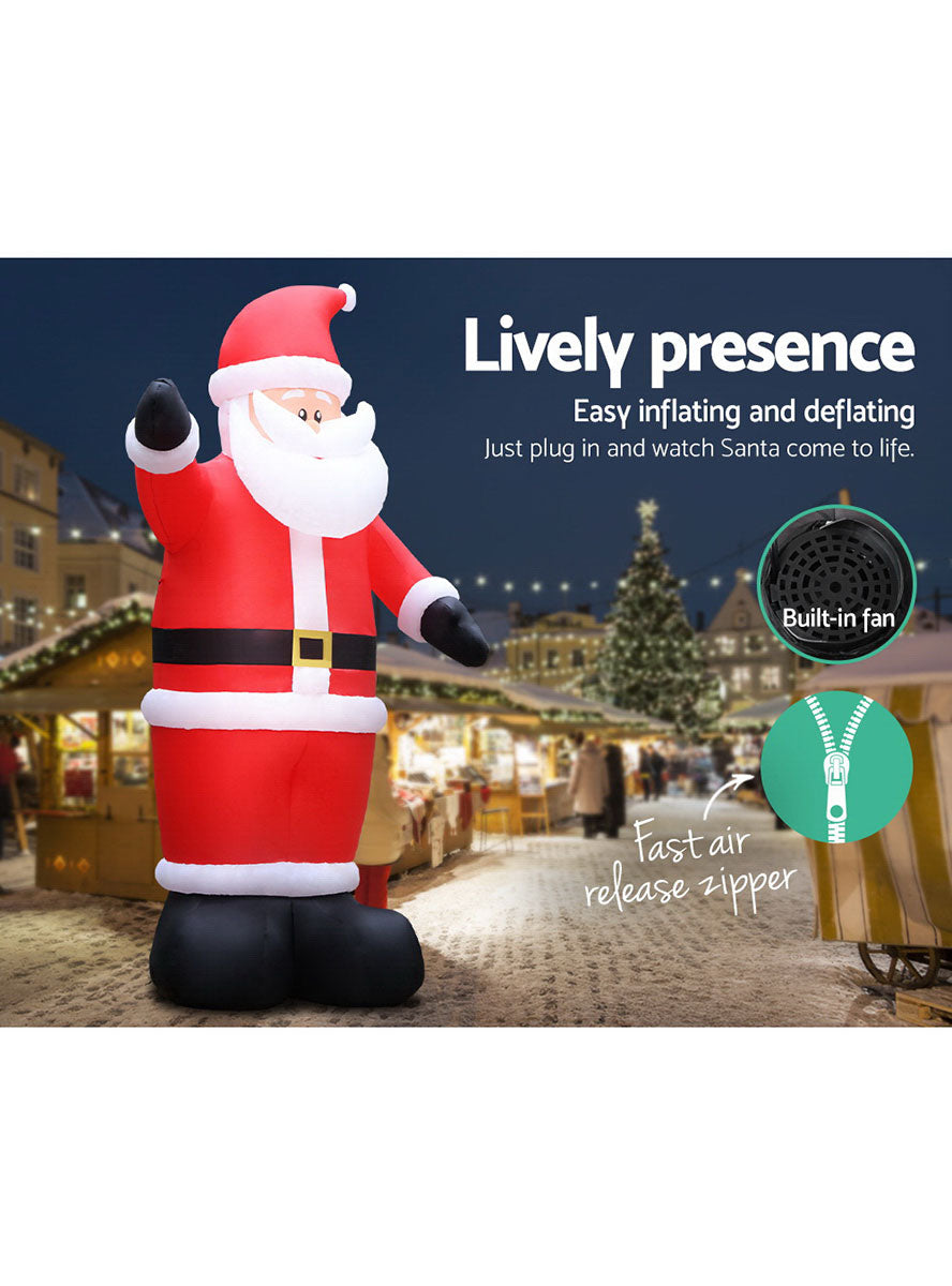 Jingle Jollys Inflatable Santa Christmas Decoration 5m - Inflation Details Image