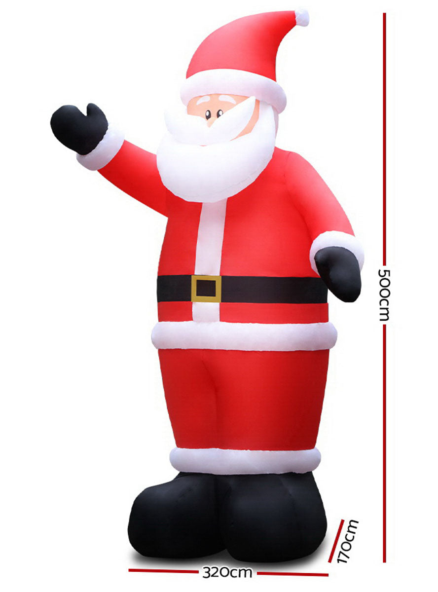 Jingle Jollys Inflatable Santa Christmas Decoration 5m - Measurements Image