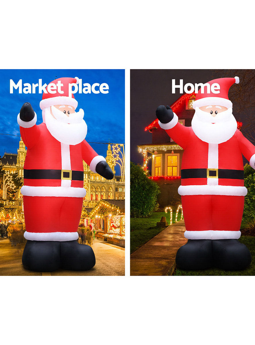 Jingle Jollys Inflatable Santa Christmas Decoration 5m - Set Up Details Image