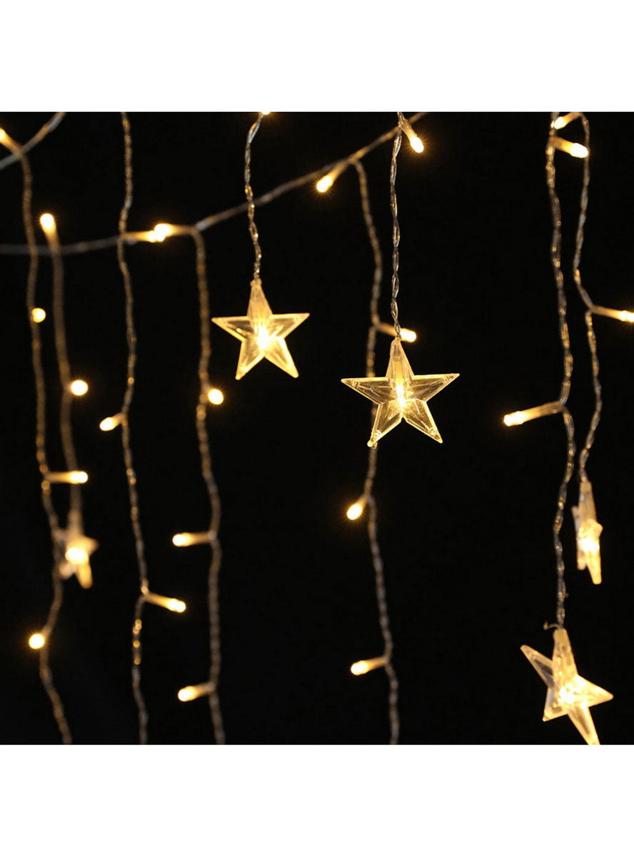 Warm White Solar Power Star Icicle Christmas Lights 6 Metre 160 LED Alternate Image