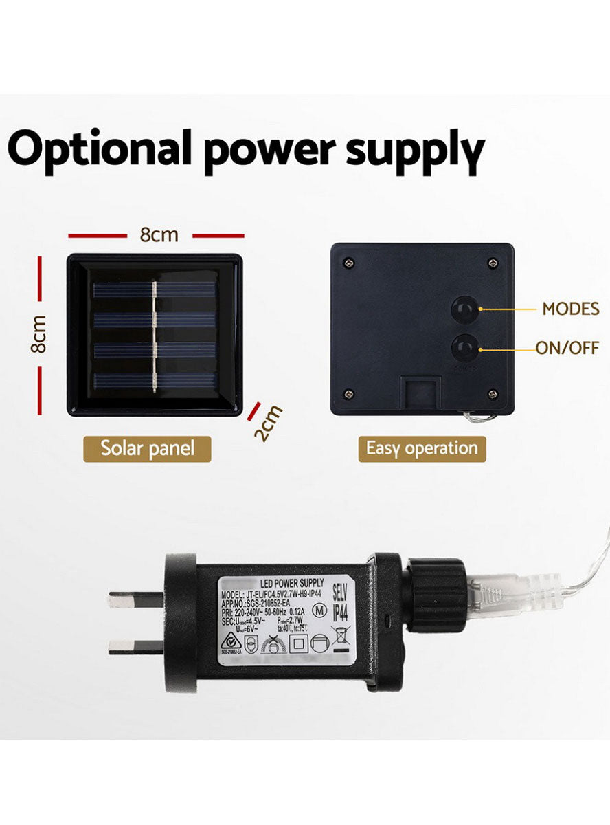 Warm White Solar Power Star Icicle Christmas Lights 6 Metre 160 LED Information Image 2