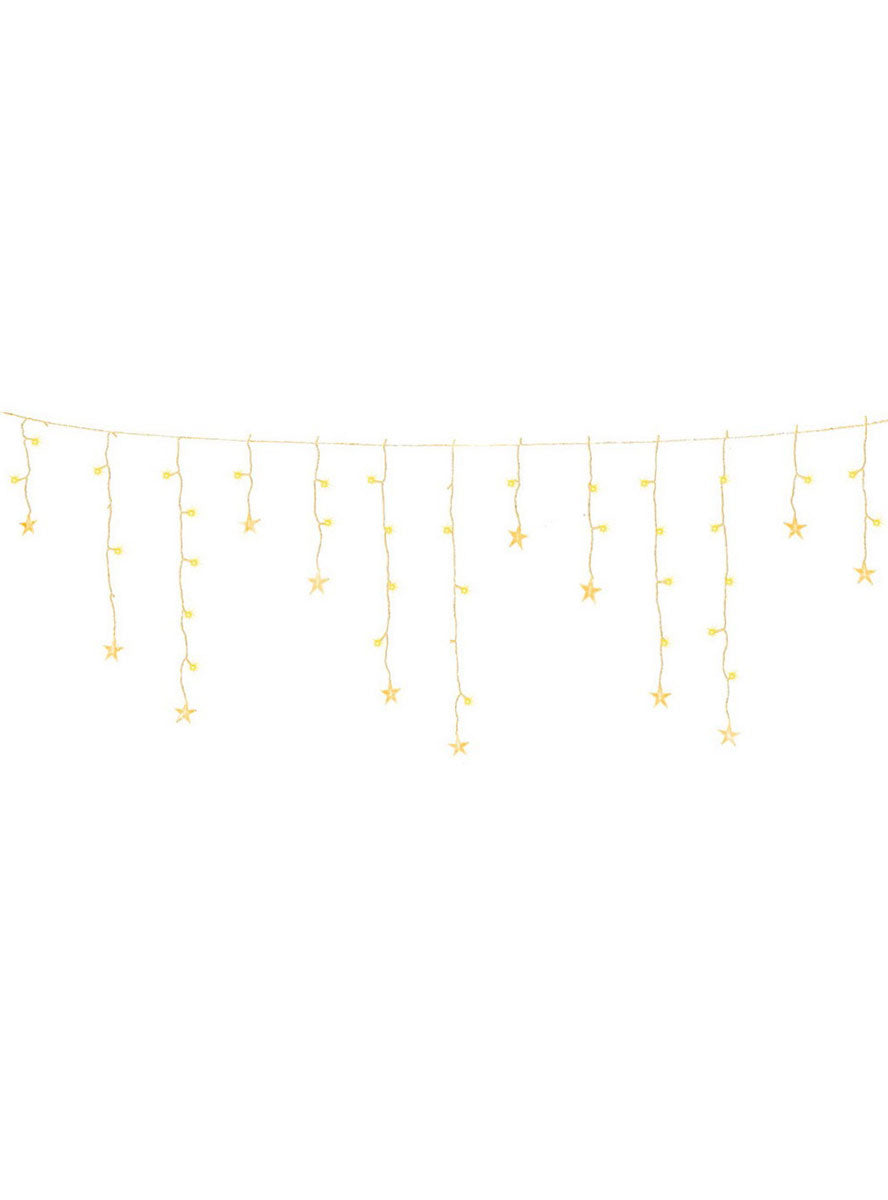 Warm White Solar Power Star Icicle Christmas Lights 6 Metre 160 LED Main Image