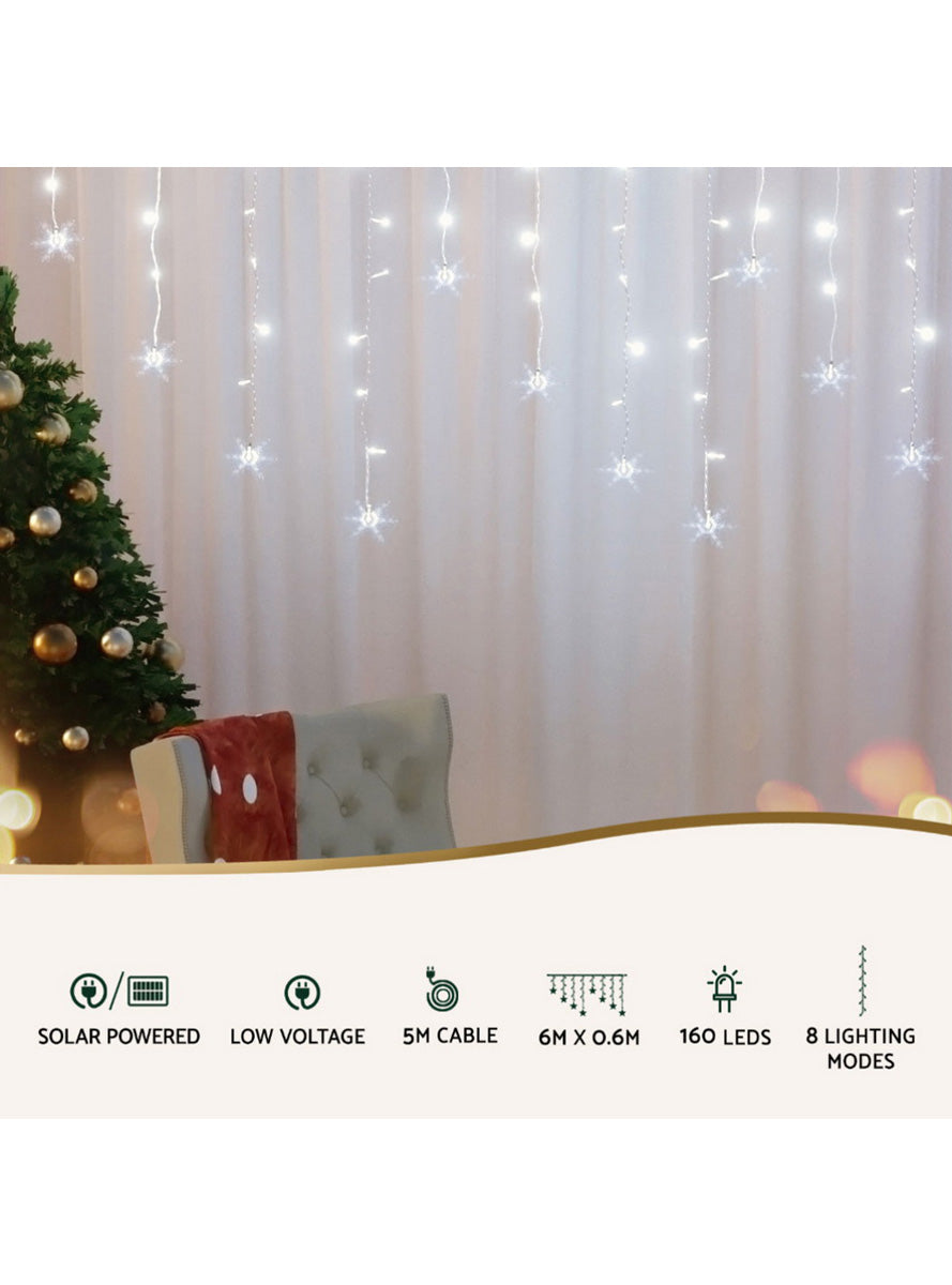 Cool White Star Icicle Jingle Jollys 6 Metre Christmas Lights - Information Image 1