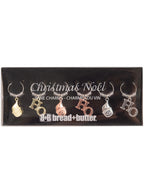 Assorted Metal Colours Ho Ho Ho And Santa Wine Glass Charms 6 Pack