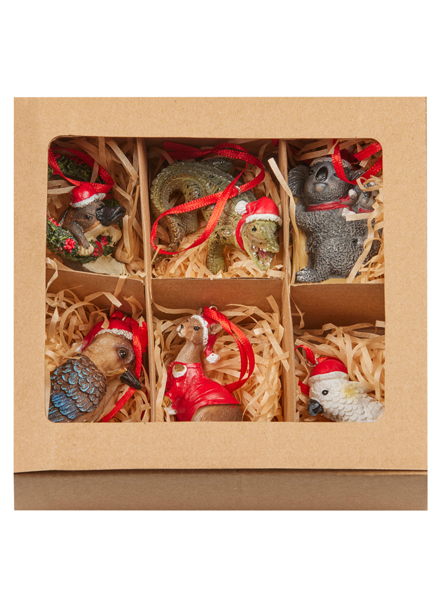 Aussie Animals Christmas Tree Ornaments 6 Pack - Boxed Image 1