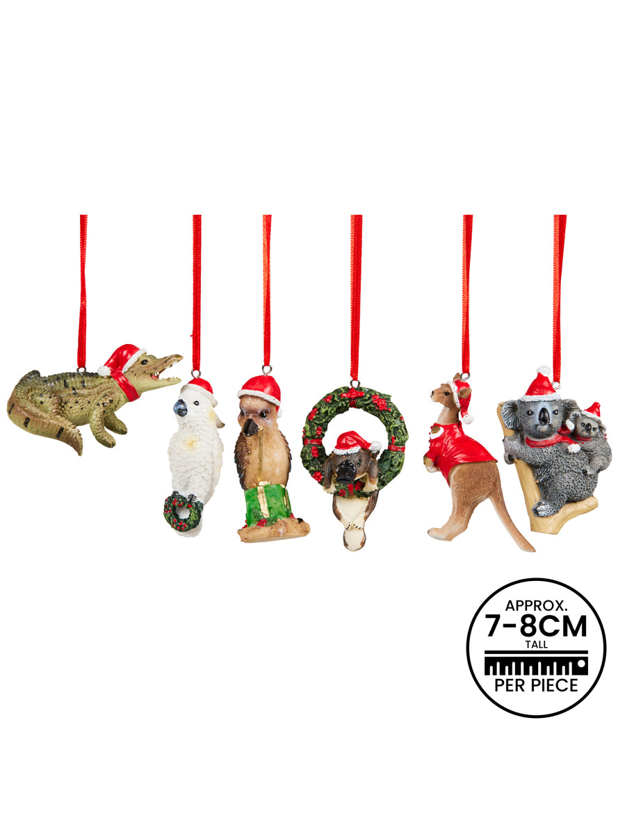 Aussie Animals Christmas Tree Ornaments 6 Pack - Dimension Image 1