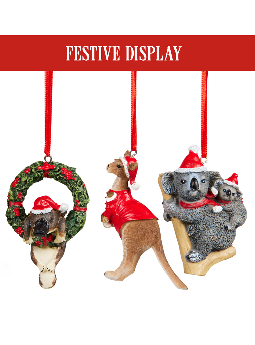 Aussie Animals Christmas Tree Ornaments 6 Pack - Info Image 2