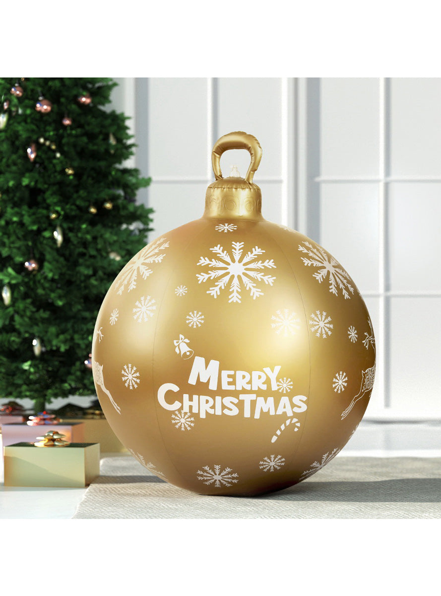 Gold Inflatable Christmas Bauble Decoration 60cm - Alternate Image 1