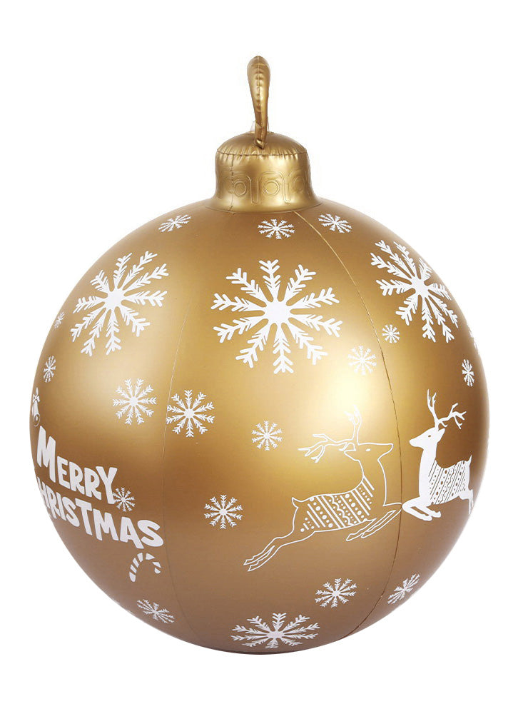 Gold Inflatable Christmas Bauble Decoration 60cm - Alternate Image 2