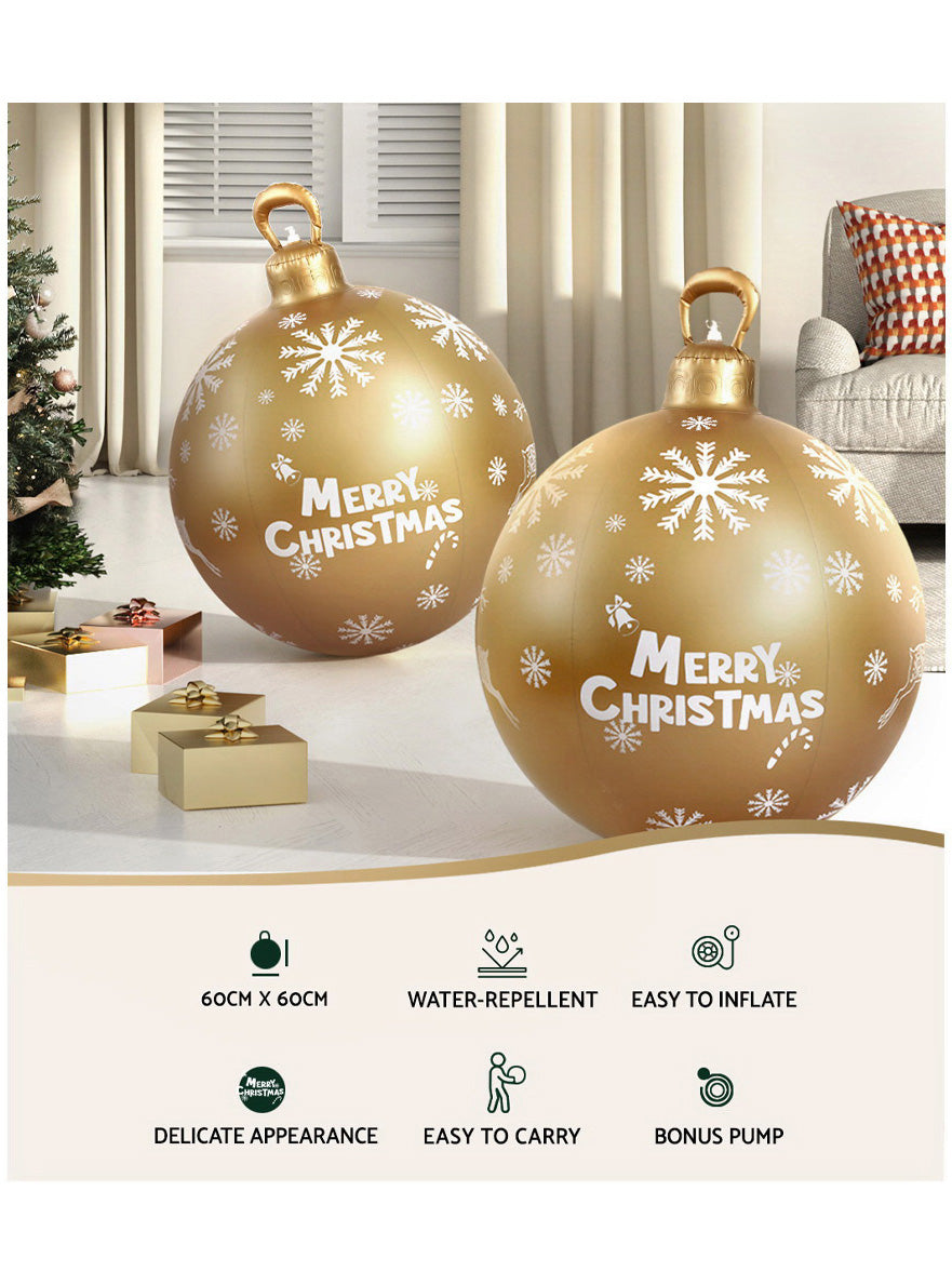 Gold Inflatable Christmas Bauble Decoration 60cm - Information Image 1