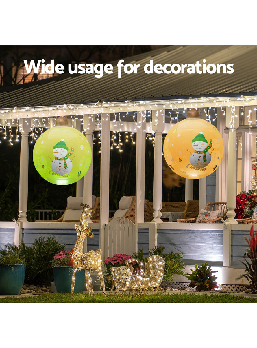 Jingle Jollys Inflatable Snowman Print Christmas Bauble Decoration 60cm - Information Image 2