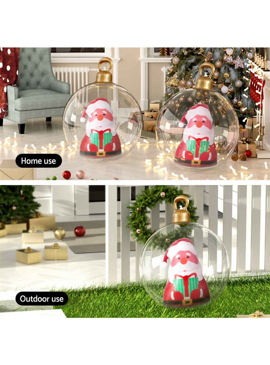 Jingle Jollys Santa Print Inflatable Christmas Bauble Decoration 60cm - Information Image 2