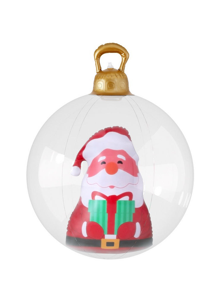 Jingle Jollys Santa Print Inflatable Christmas Bauble Decoration 60cm - Main Image