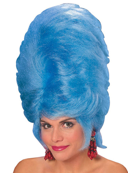 Womens Tall Blue 60s Beehive Costume Wig - Main Image