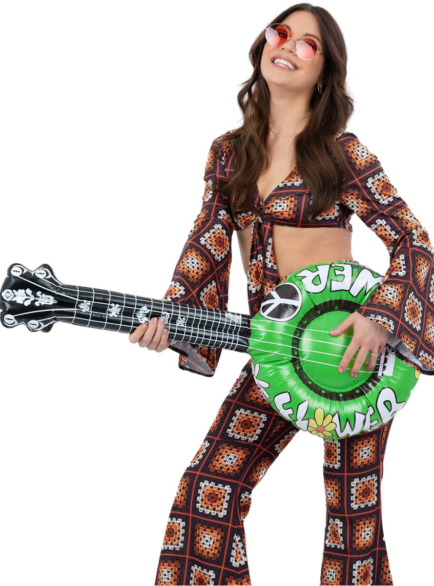 1960s Inflatable Flower Power Guitar Accessory - Main Image