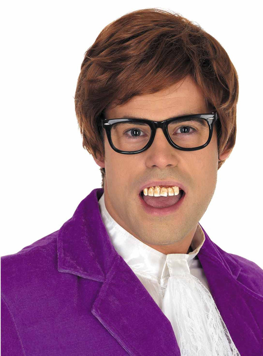 1960s Mens Classic Brown Austin Powers Costume Wig - Alternate Image