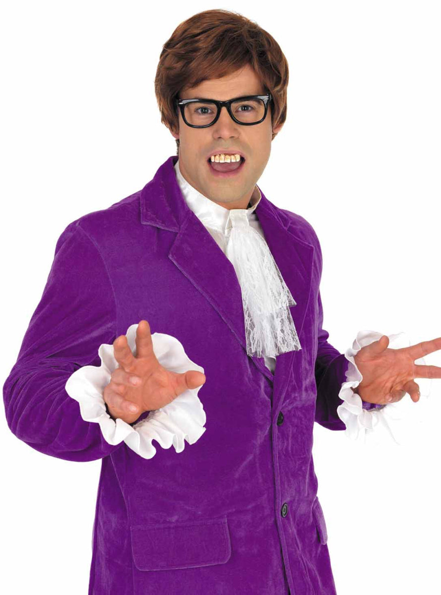 Plus Size Mens Purple Austin Powers Costume - Close Image