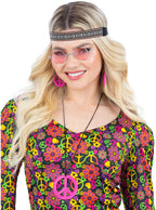 Womens Pink 1960s Hippie Costume Accessory Kit - Main Image