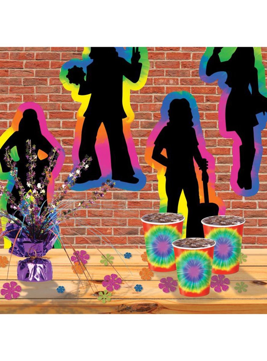 Hippie 1960s Rainbow Silhouette Cut Outs - Lifestyle Image