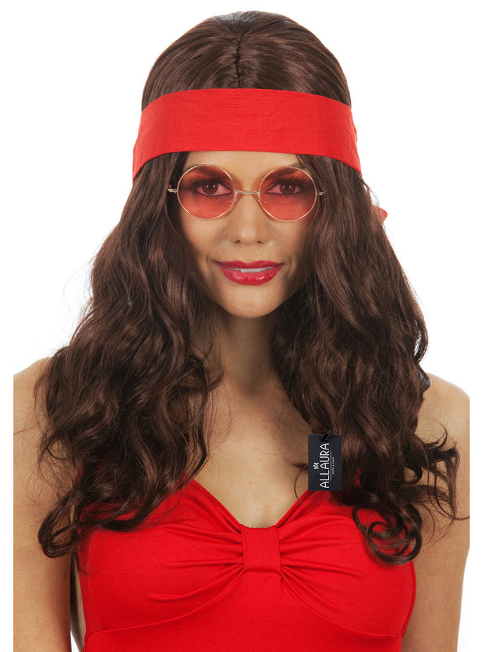 60s Hairspray Womens Brown Flicked Costume Wig - Side Image