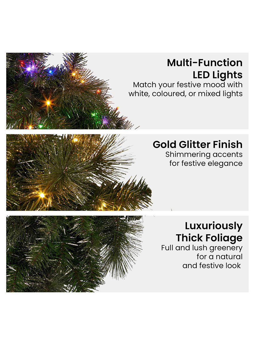 Light Up Christabelle Christmas Wreath with Glitter Door Decoration 61cm - Details Image
