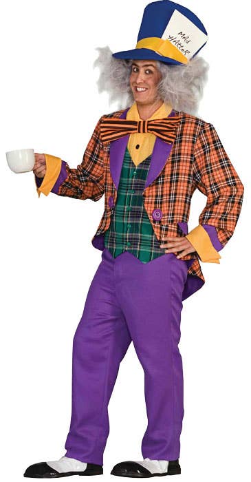 Men's Plaid Tea Party Mad Hatter Storybook Costume - Main Image