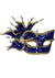 Blue and Metallic Gold Brocade Masquerade Mask
