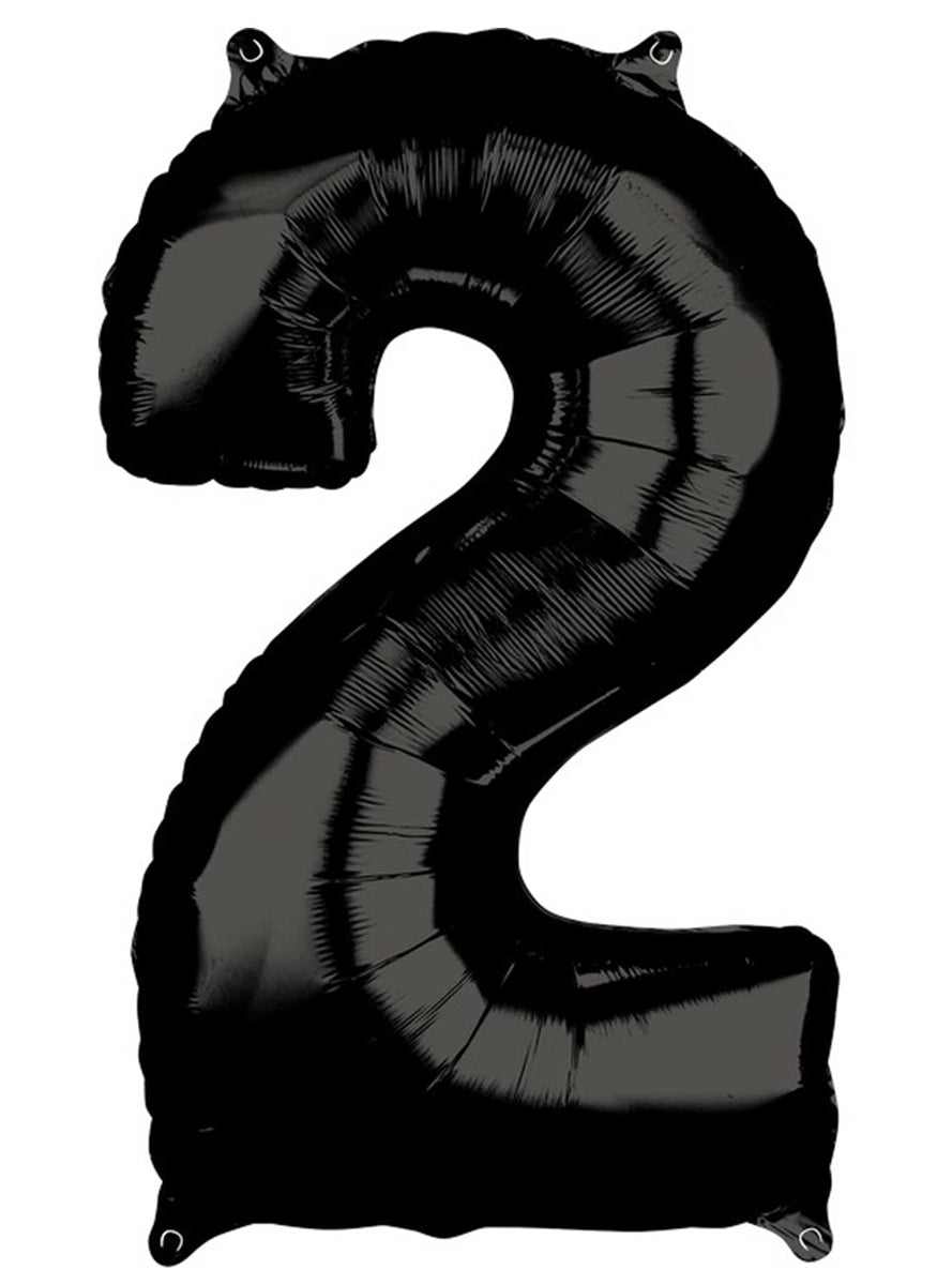 66cm Self Sealing Black Foil Number 2 Balloon - Main Image