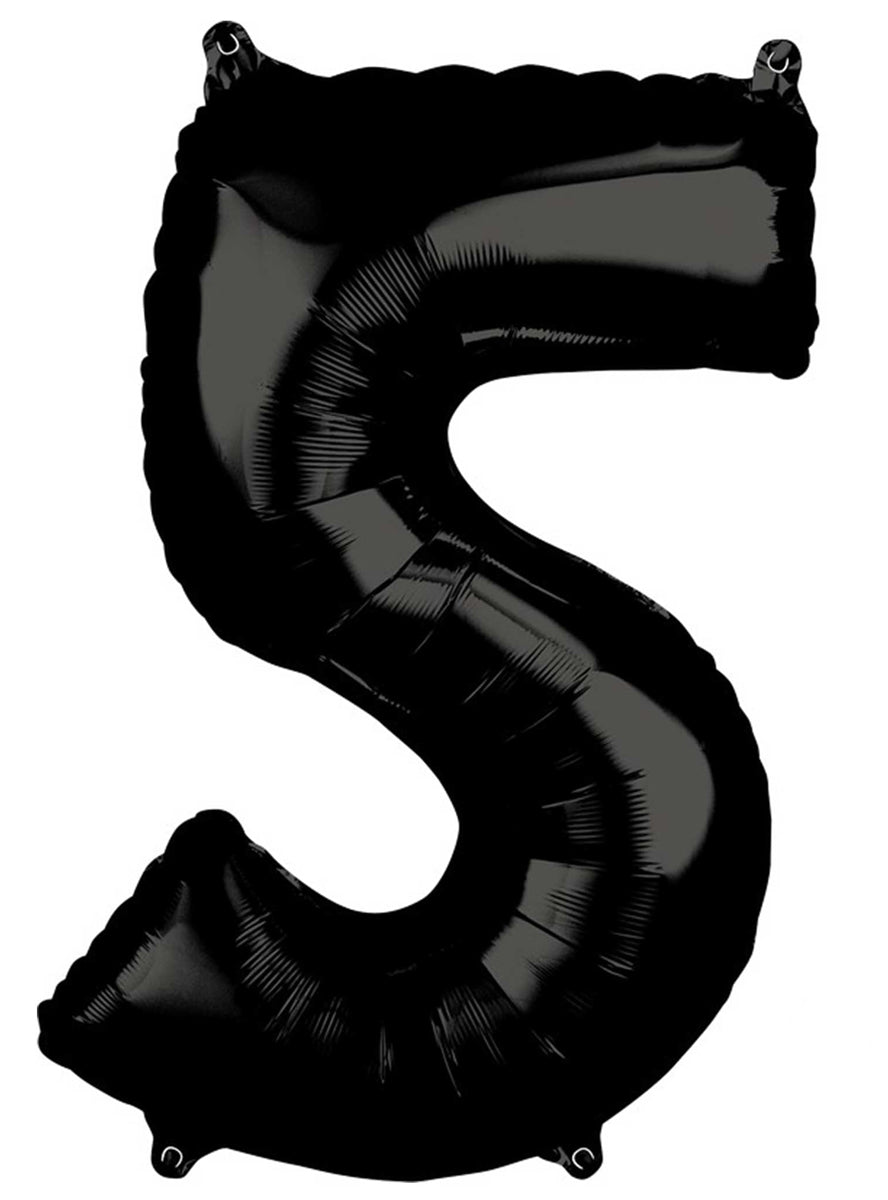 66cm Self Sealing Black Foil Number 5 Balloon