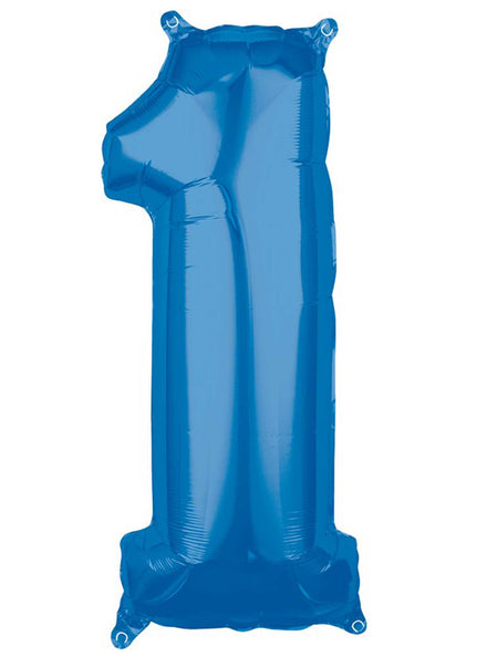 66cm Self Sealing Blue Foil Number 1 Balloon - Main Image