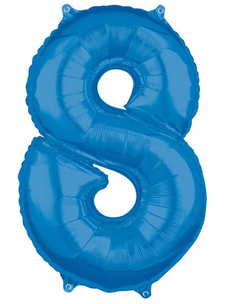 66cm Self Sealing Blue Foil Number 8 Balloon - Main Image