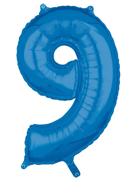 66cm Self Sealing Blue Foil Number 9 Balloon - Main Image