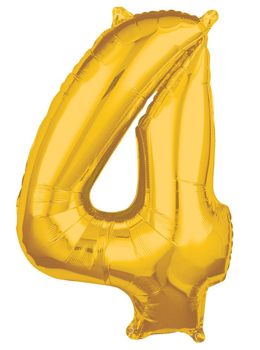 66cm Self Sealing Gold Foil Number 4 Balloon - Main Image