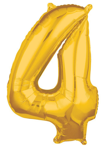 66cm Self Sealing Gold Foil Number 4 Balloon - Main Image