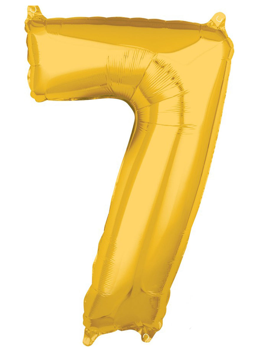 66cm Self Sealing Gold Foil Number 7 Balloon - Main Image