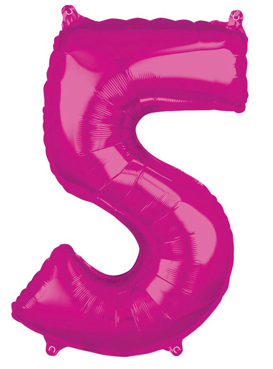 66cm Self Sealing Pink Foil Number 5 Balloon - Main Image