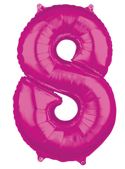 66cm Self Sealing Pink Foil Number 8 Balloon - Main Image