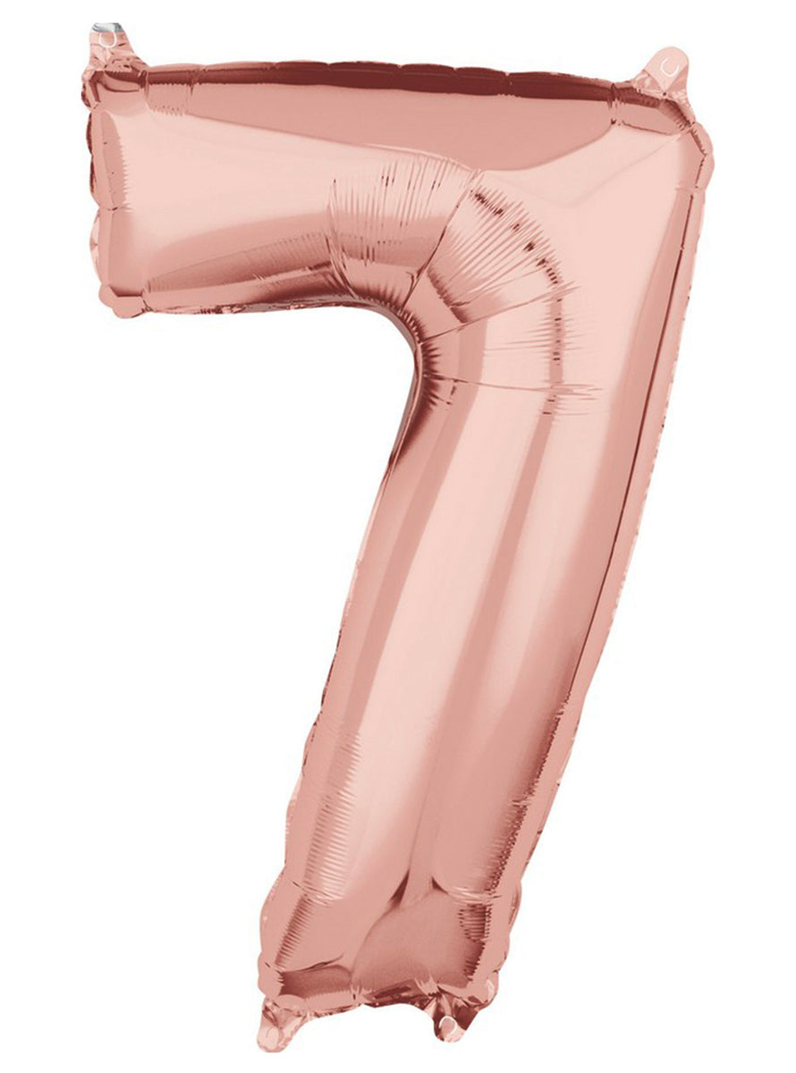 66cm Self Sealing Rose Gold Foil Number 7 Balloon - Main Image