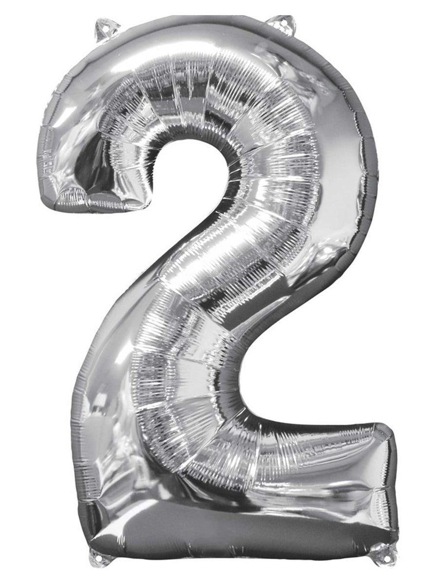 66cm Self Sealing Silver Foil Number 2 Balloon - Main Image