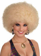 Large Blonde Afro Womens 70s Costume Wig - Main Image