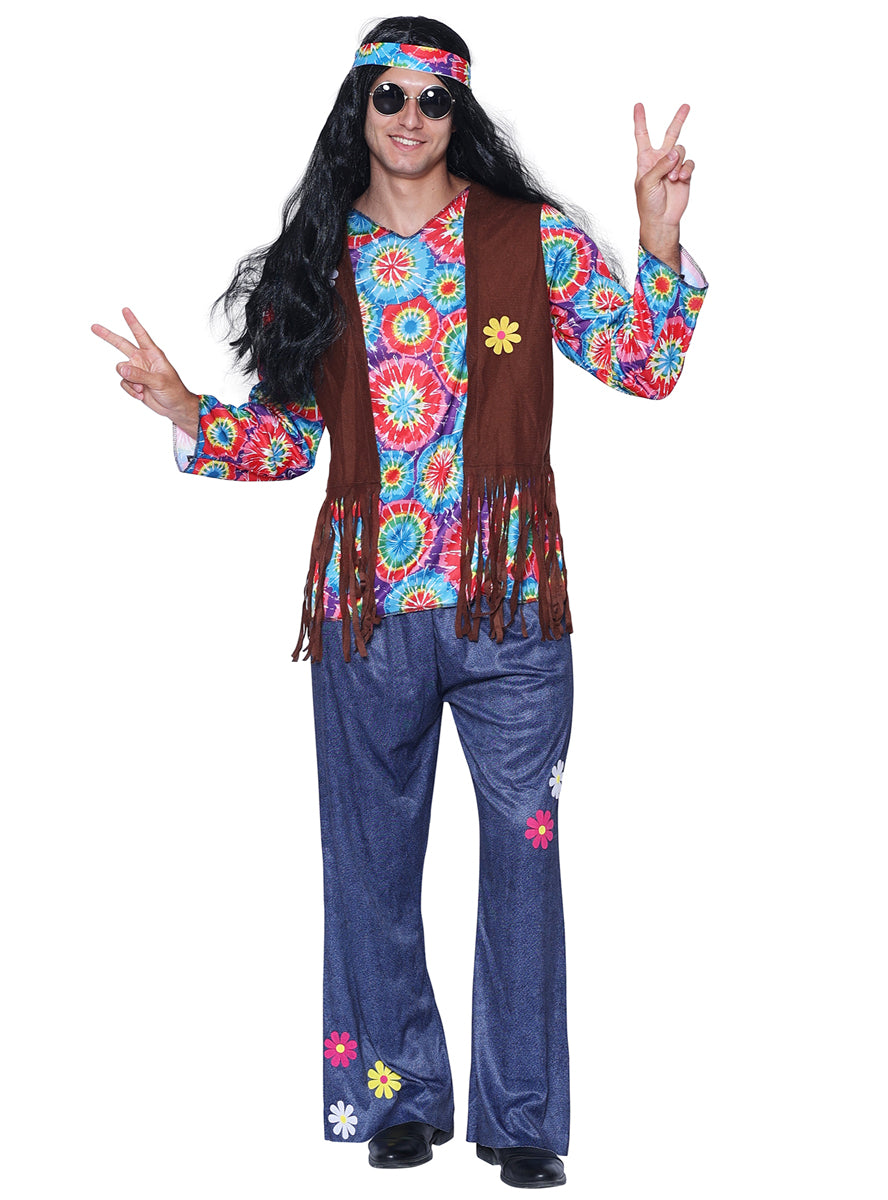 1970s Tie Dye Hippie Mens Costume - Main Image