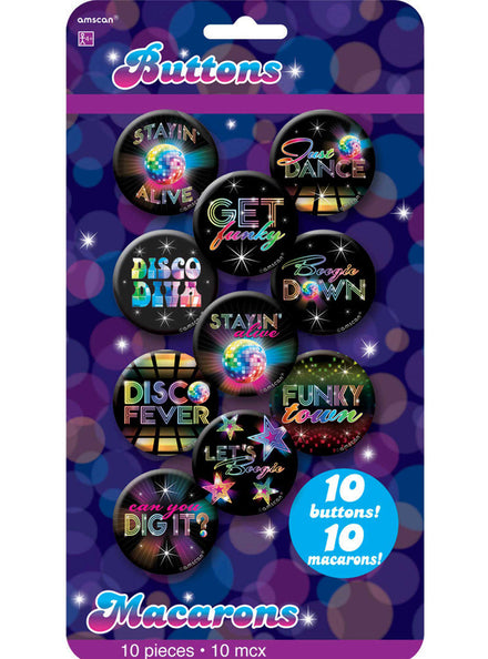 70s Disco Badges Pack of 10 - Main Image