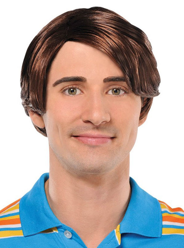 1970s Mens Short Brown Costume Wig - Main Image