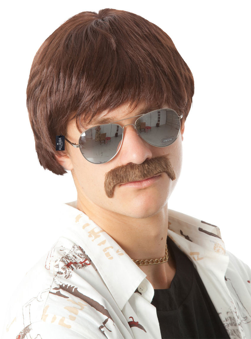 70s Foxy Babe Womens Brown Afro Costume Wig - Lifestyle Image