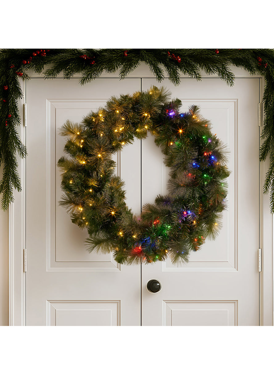 Green Split Christmas Wreath Decoration 76cm - Alternate Image 3