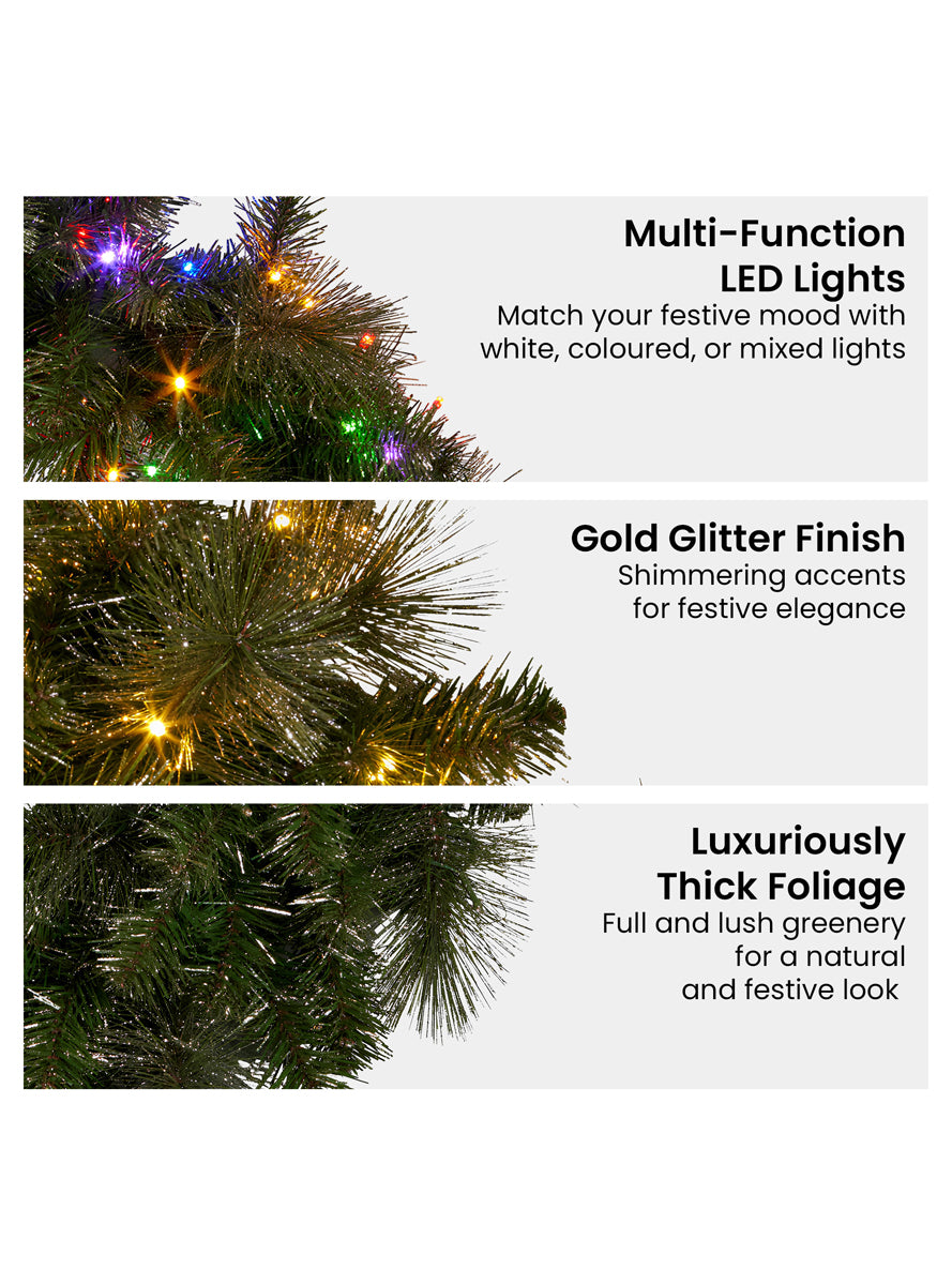 Green Split Christmas Wreath Decoration 76cm - Info Image 2