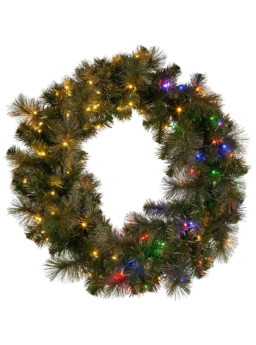 Green Split Christmas Wreath Decoration 76cm - Main Image
